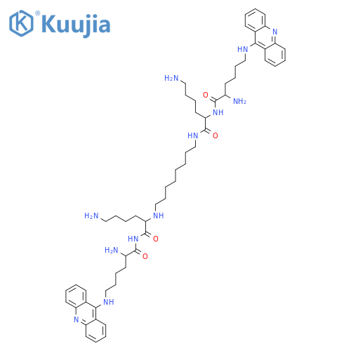 N~6~-(acridin-9-yl)-L-lysyl-N-(8-{[(2S)-1-{[N~6~-(acridin-9-yl)-L-lysyl]amino}-6-amino-1-oxohexan-2-yl]amino}octyl)-L-lysinamide structure
