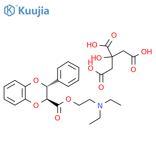 trans-2-(Diethylamino)ethyl 2,3-dihydro-3-phenyl-1,4-benzodioxin-2-car boxylate citrate structure