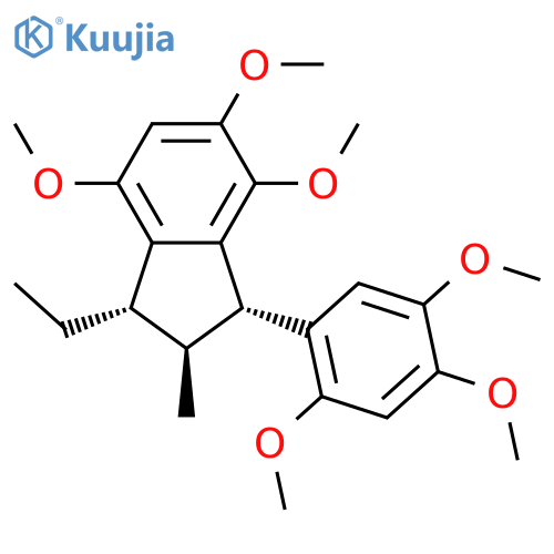 1H-Indene,1-ethyl-2,3-dihydro-4,5,7- trimethoxy-2-methyl-3-(2,4,5-trimethoxyphenyl)-,(1R,2R,3R)-rel- structure