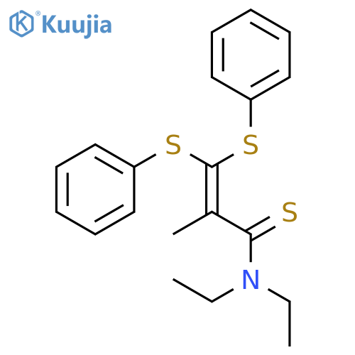 N,N-diethyl-2-methyl-3,3-bis(phenylsulfanyl)prop-2-enethioamide structure