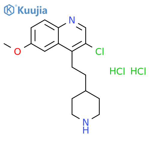 3-chloro-6-methoxy-4-(2-piperidin-4-ylethyl)quinoline dihydrochloride structure