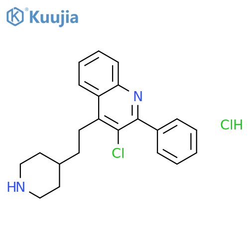 3-chloro-2-phenyl-4-(2-piperidin-4-ylethyl)quinoline hydrochloride structure
