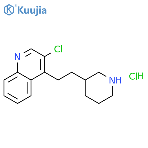 3-chloro-4-(2-piperidin-3-ylethyl)quinoline hydrochloride structure