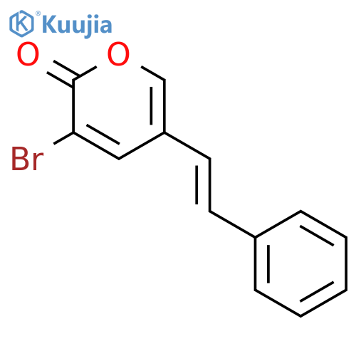 2H-PYRAN-2-ONE, 3-BROMO-5-(2-PHENYLETHENYL)- structure