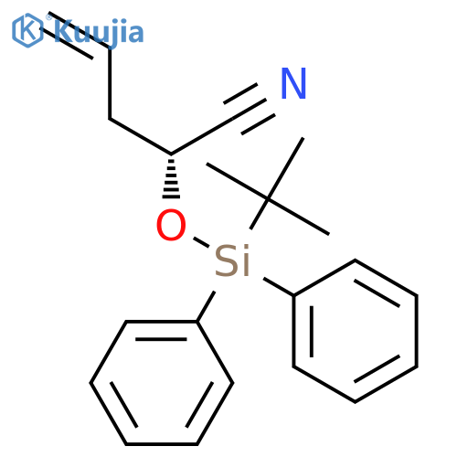 4-Pentenenitrile, 2-[[(1,1-dimethylethyl)diphenylsilyl]oxy]-, (2R)- structure