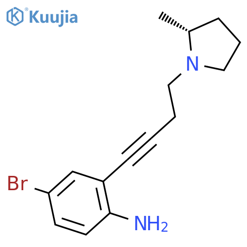 BENZENAMINE, 4-BROMO-2-[4-[(2R)-2-METHYL-1-PYRROLIDINYL]-1-BUTYNYL]- structure