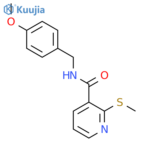 N-(4-methoxyphenyl)methyl-2-(methylsulfanyl)pyridine-3-carboxamide structure