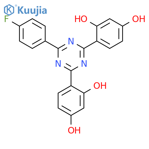 1,3-Benzenediol, 4,4'-[6-(4-fluorophenyl)-1,3,5-triazine-2,4-diyl]bis- structure