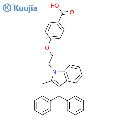 BENZOIC ACID, 4-[2-[3-(DIPHENYLMETHYL)-2-METHYL-1H-INDOL-1-YL]ETHOXY]- structure