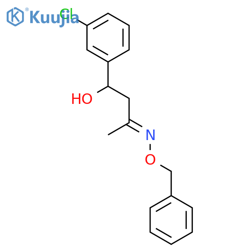 2-Butanone, 4-(3-chlorophenyl)-4-hydroxy-, O-(phenylmethyl)oxime structure