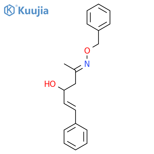 5-HEXEN-2-ONE, 4-HYDROXY-6-PHENYL-, O-(PHENYLMETHYL)OXIME, (5E)- structure
