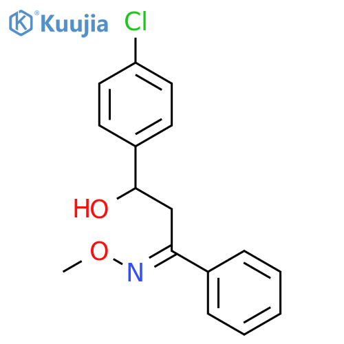 1-Propanone, 3-(4-chlorophenyl)-3-hydroxy-1-phenyl-, O-methyloxime structure