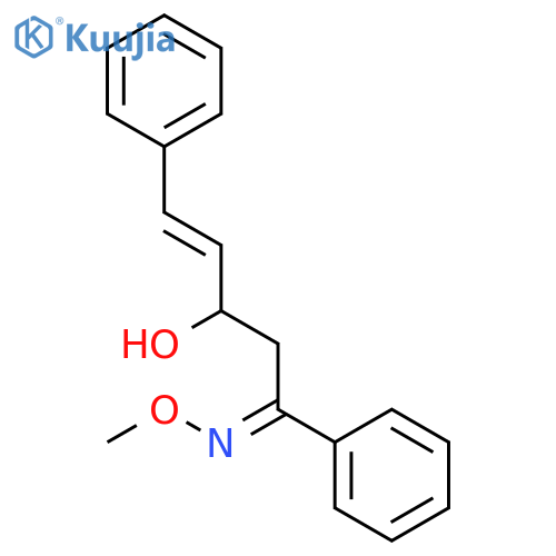 4-Penten-1-one, 3-hydroxy-1,5-diphenyl-, O-methyloxime, (4E)- structure
