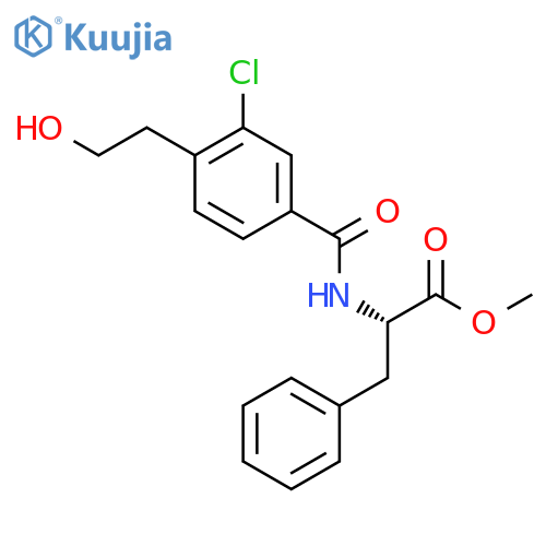 L-Phenylalanine, N-[3-chloro-4-(2-hydroxyethyl)benzoyl]-, methyl ester structure