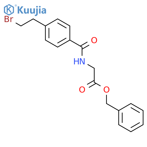 GLYCINE, N-[4-(2-BROMOETHYL)BENZOYL]-, PHENYLMETHYL ESTER structure