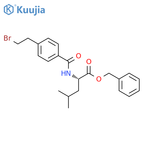 L-LEUCINE, N-[4-(2-BROMOETHYL)BENZOYL]-, PHENYLMETHYL ESTER structure