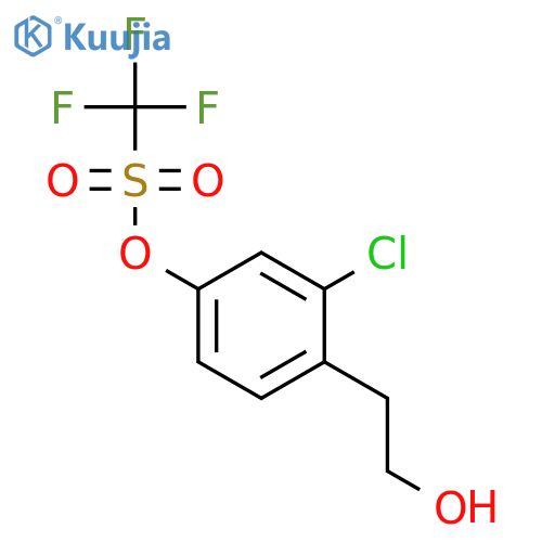 Methanesulfonic acid, trifluoro-, 3-chloro-4-(2-hydroxyethyl)phenyl ester structure
