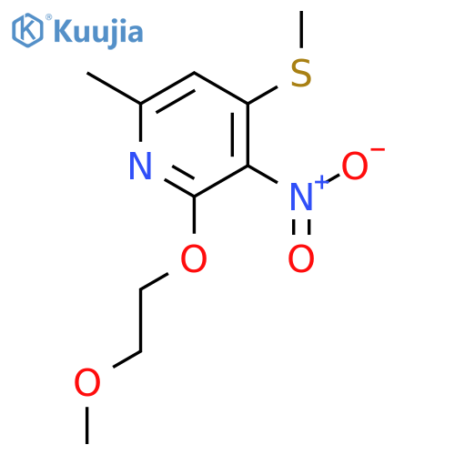 PYRIDINE, 2-(2-METHOXYETHOXY)-6-METHYL-4-(METHYLTHIO)-3-NITRO- structure