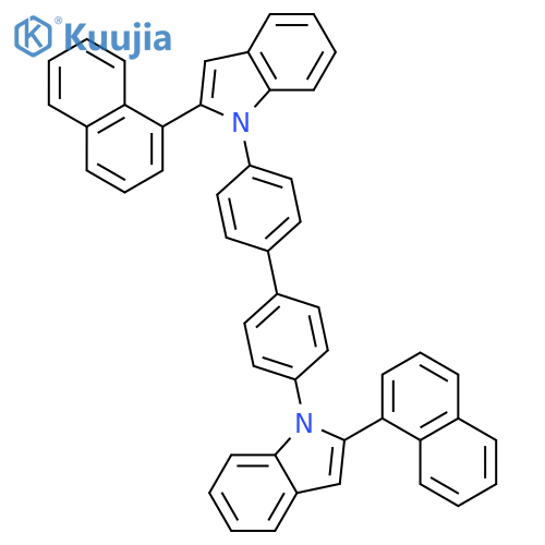1H-Indole, 1,1'-[1,1'-biphenyl]-4,4'-diylbis[2-(1-naphthalenyl)- structure
