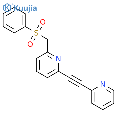 Pyridine, 2-[(phenylsulfonyl)methyl]-6-(2-pyridinylethynyl)- structure