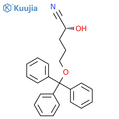 PENTANENITRILE, 2-HYDROXY-5-(TRIPHENYLMETHOXY)-, (2R)- structure