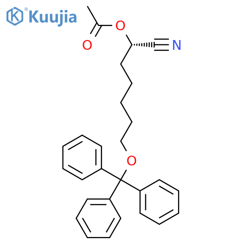 Heptanenitrile, 2-(acetyloxy)-7-(triphenylmethoxy)-, (2S)- structure