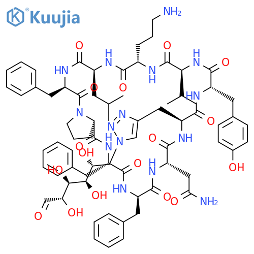 CYCLO[3-[1-(6-DEOXY-D-MANNOS-6-YL)-1H-1,2,3-TRIAZOL-4-YL]-L-ALANYL-L-TYROSYL-L-VALYL-L-ORNITHYL-L-LEUCYL-D-PHENYLALANYL-L-PROLYL-L-PHENYLALANYL-D-PHENYLALANYL-L-ASPARAGINYL] structure
