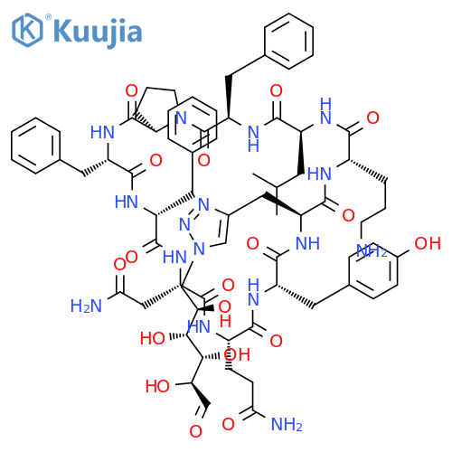 Cyclo[3-[1-(6-deoxy-D-mannos-6-yl)-1H-1,2,3-triazol-4-yl]-L-alanyl-L-ornithyl-L-leucyl-D-phenylalanyl-L-prolyl-L-phenylalanyl-D-phenylalanyl-L-asparaginyl-L-glutaminyl-L-tyrosyl] structure