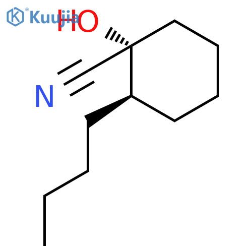 Cyclohexanecarbonitrile, 2-butyl-1-hydroxy-, (1R,2R)-rel- structure