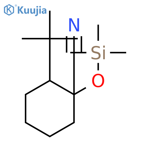 Cyclohexanecarbonitrile, 2-(1,1-dimethylethyl)-1-[(trimethylsilyl)oxy]- structure
