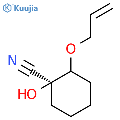 CYCLOHEXANECARBONITRILE, 1-HYDROXY-2-(2-PROPENYLOXY)-, (1S)- structure