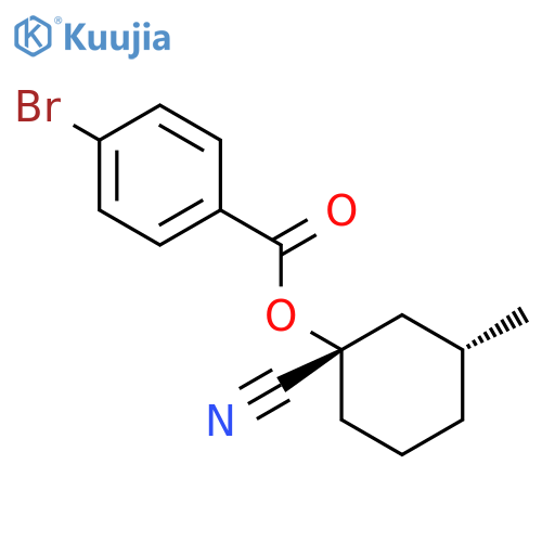 BENZOIC ACID, 4-BROMO-, (1S,3R)-1-CYANO-3-METHYLCYCLOHEXYL ESTER structure