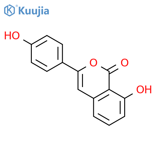 1H-2-Benzopyran-1-one, 8-hydroxy-3-(4-hydroxyphenyl)- structure