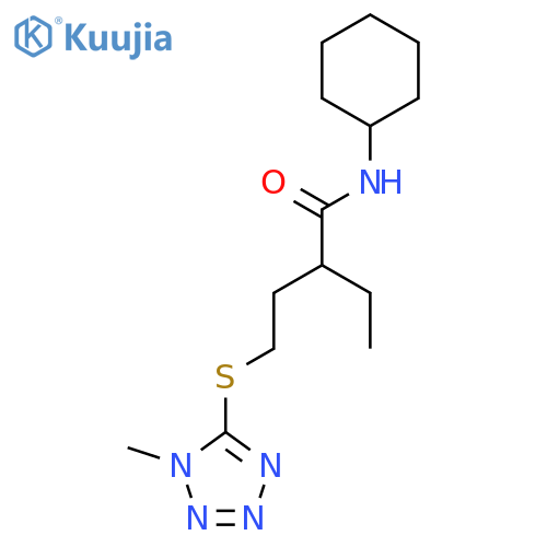 N-cyclohexyl-n-ethyl-4-(1-methyltetrazol-5-yl)sulfanylbutanamide structure
