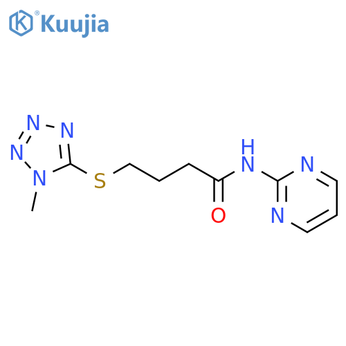 Butanamide, 4-[(1-methyl-1H-tetrazol-5-yl)thio]-N-2-pyrimidinyl- structure