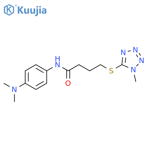 N-[4-(dimethylamino)phenyl]-4-(1-methyltetrazol-5-yl)sulfanylbutanamide structure