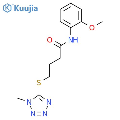 Butanamide, N-(2-methoxyphenyl)-4-[(1-methyl-1H-tetrazol-5-yl)thio]- structure