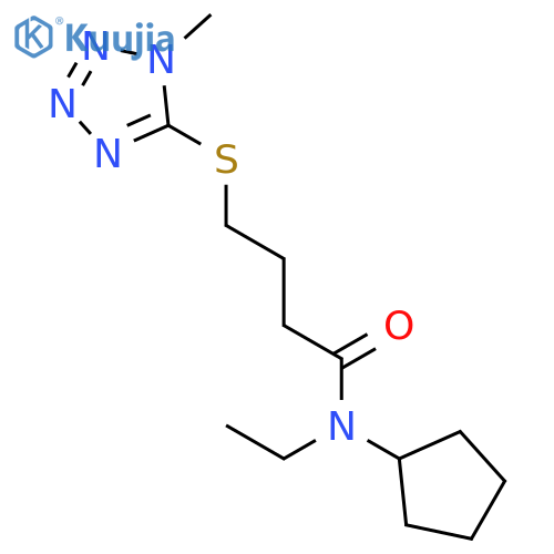 Butanamide, N-cyclopentyl-N-ethyl-4-[(1-methyl-1H-tetrazol-5-yl)thio]- structure