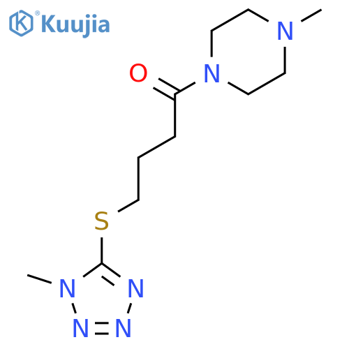 Piperazine, 1-methyl-4-[4-[(1-methyl-1H-tetrazol-5-yl)thio]-1-oxobutyl]- structure
