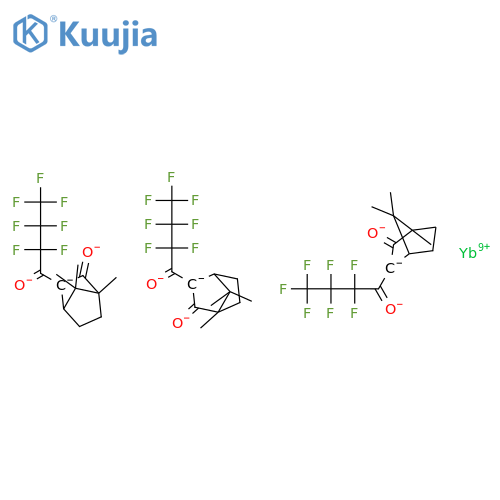 Ytterbium,tris[3-[2,2,3,3,4,4,4-heptafluoro-1-(oxo-kO)butyl]-1,7,7-trimethylbicyclo[2.2.1]heptan-2-onato-kO]- structure