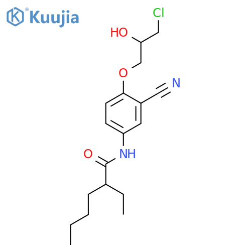 HEXANAMIDE, N-[4-(3-CHLORO-2-HYDROXYPROPOXY)-3-CYANOPHENYL]-2-ETHYL- structure