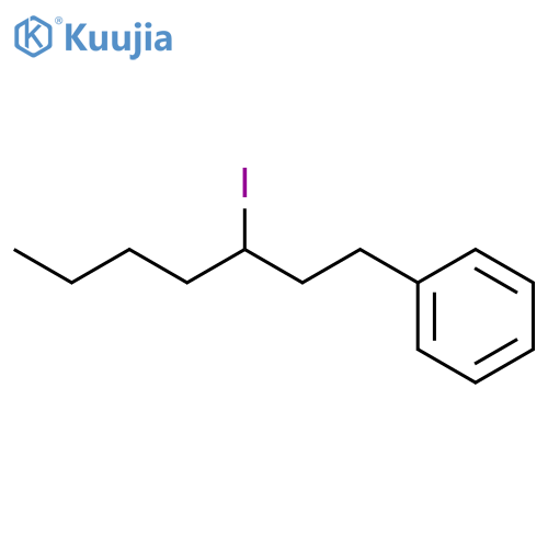 Benzene, (3-iodoheptyl)- structure