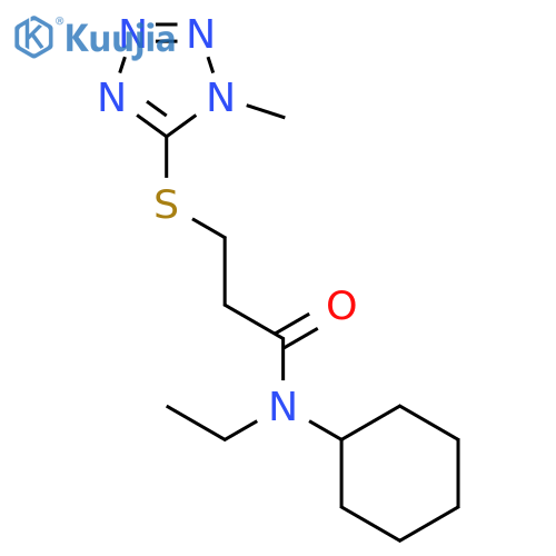 Propanamide, N-cyclohexyl-N-ethyl-3-[(1-methyl-1H-tetrazol-5-yl)thio]- structure