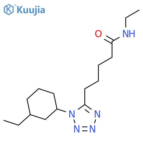N-ethyl-5-[1-(3-ethylcyclohexyl)-1H-tetrazol-5-yl]pentanamide structure