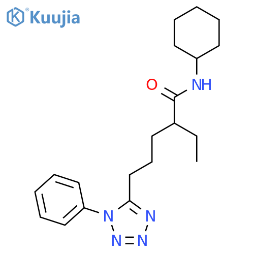 N-cyclohexyl-n-ethyl-5-(1-phenyltetrazol-5-yl)pentanamide structure