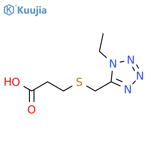 PROPANOIC ACID, 3-[[(1-ETHYL-1H-TETRAZOL-5-YL)METHYL]THIO]- structure
