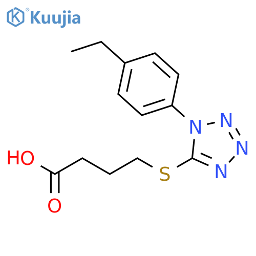 Butanoic acid, 4-[[1-(4-ethylphenyl)-1H-tetrazol-5-yl]thio]- structure