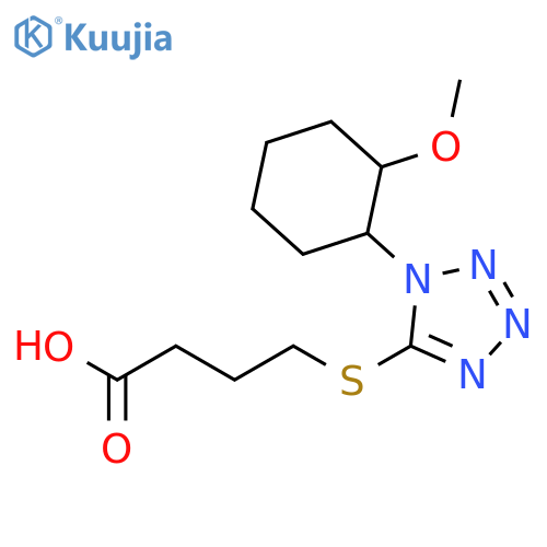 BUTANOIC ACID, 4-[[1-(2-METHOXYCYCLOHEXYL)-1H-TETRAZOL-5-YL]THIO]- structure