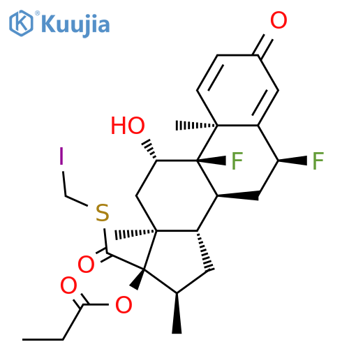 5-Iodomethyl 6α,9α-Difluoro-11β-hydroxy-16α-methyl-3-oxo-17α-(propionyloxy)-androsta-1,4-diene-17β-carbothioate structure