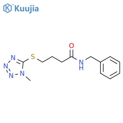 Butanamide, 4-[(1-methyl-1H-tetrazol-5-yl)thio]-N-(phenylmethyl)- structure